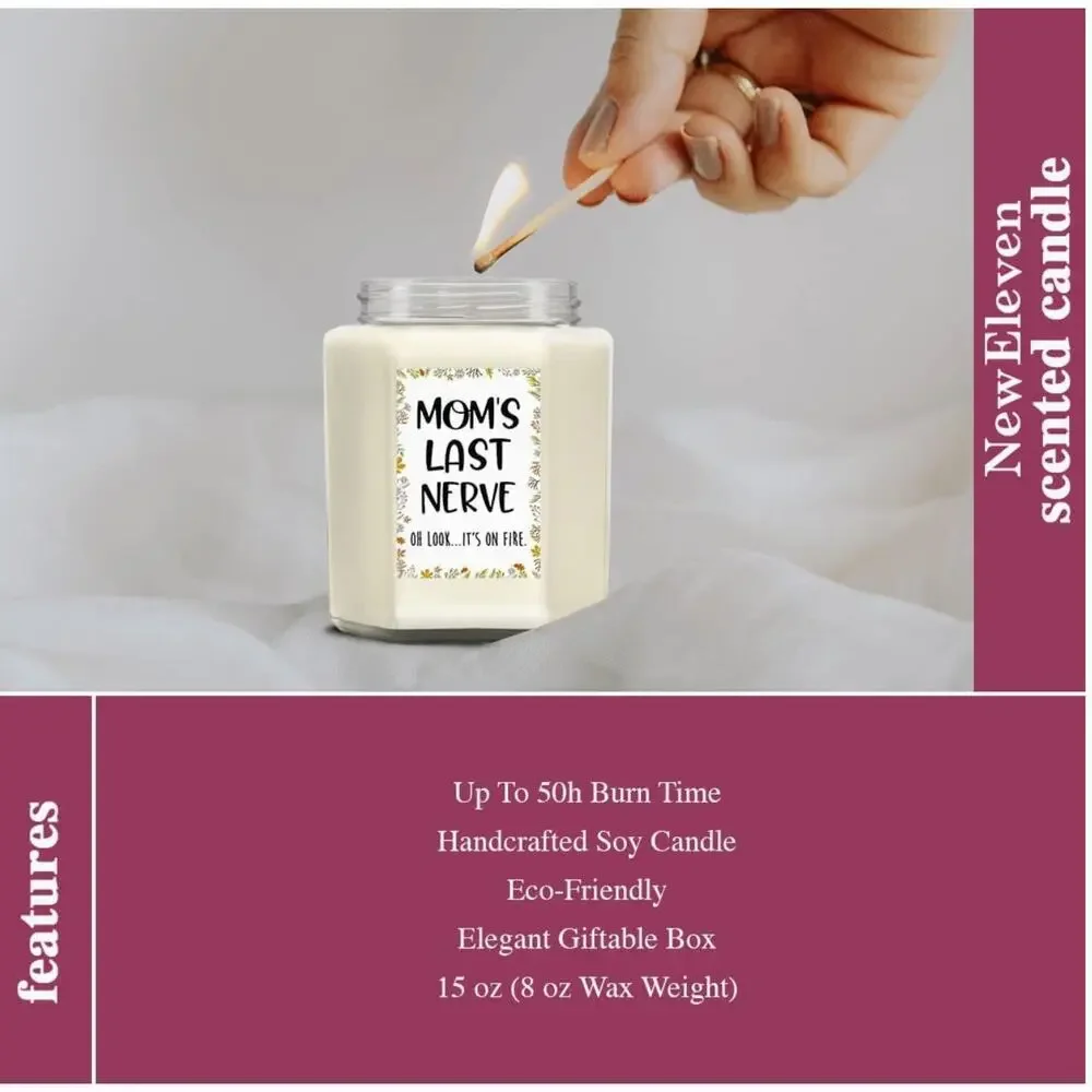 Candle for Mom Lavender Soy Mothers Day Gift‎ Glass Jar Funny Joke Last Nerve